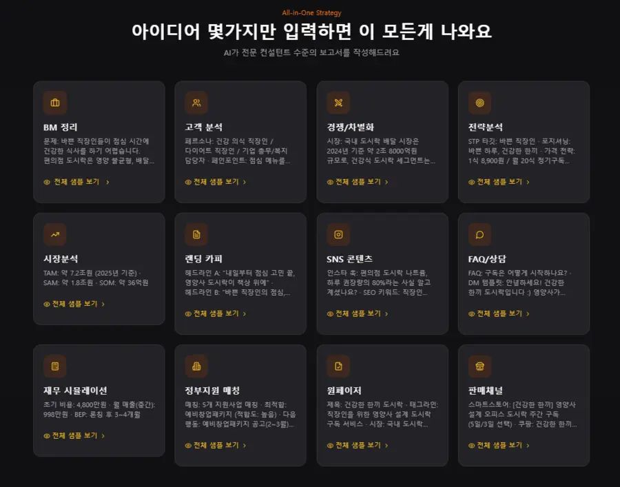 K스타터팩 창업 전략보고서 화면